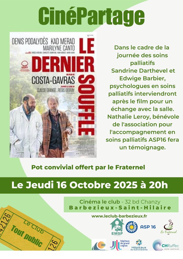 Soirée-débat autour du film  » Le dernier souffle » – Jeudi 16 octobre